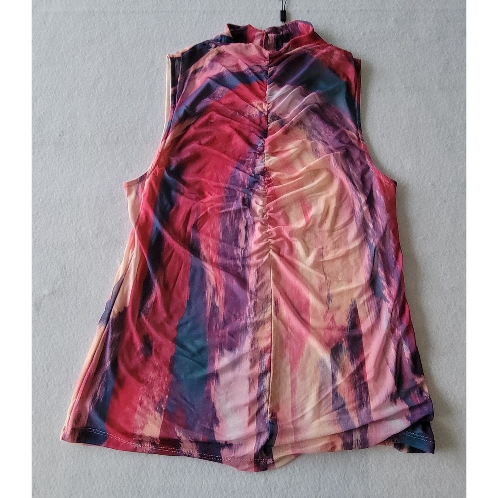 Cable & Gauge Sleeveless Ruched Blouse Multicolor Size M And L NWT